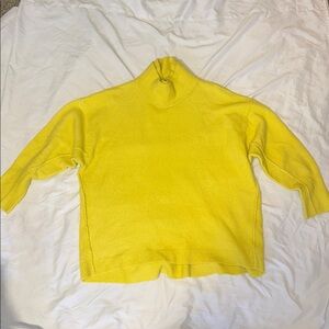 Free People Yellow wool blend  Women's oversized Sweater size small EUC